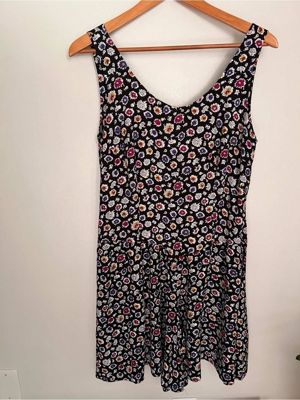 The Limited Black Floral Romper with Pink & White Blooms